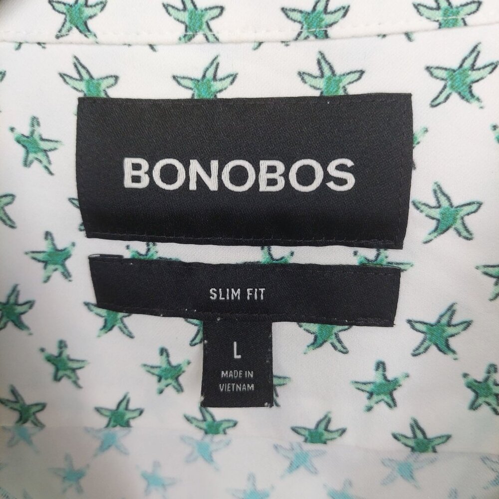 Bonobos Men's Slim Fit Shirt Starfish Print Size Large Stretch/Lightweight - Picture 3 of 10